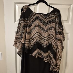 Enfocus Studio Black and Tan Asymmetrical Dress